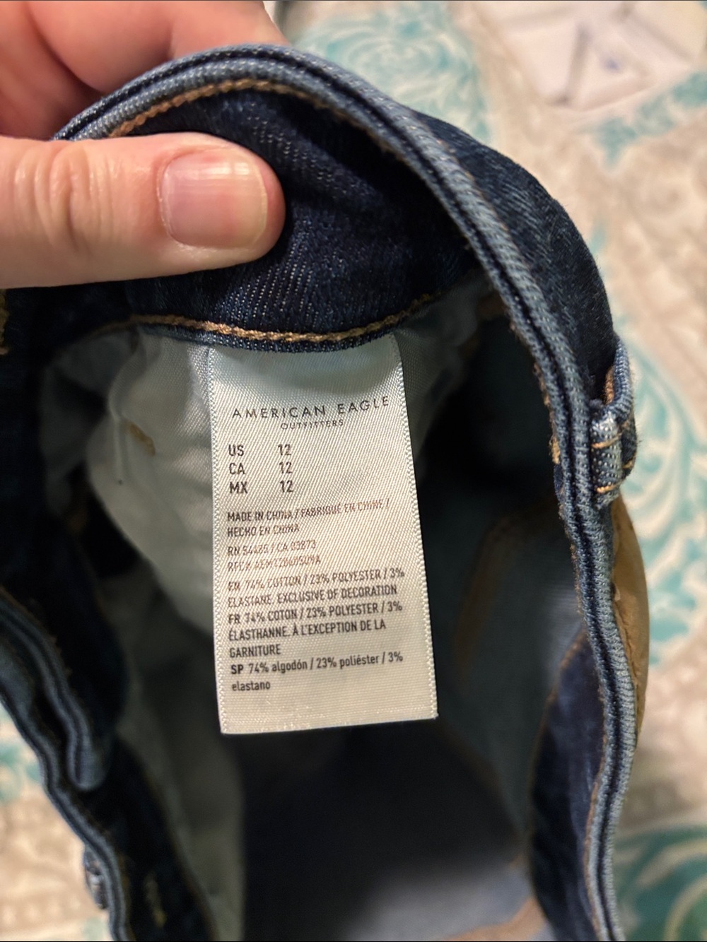 American Eagle Outfitters Dark Blue Distressed Denim Cutoff Shorts - Picture 6 of 6